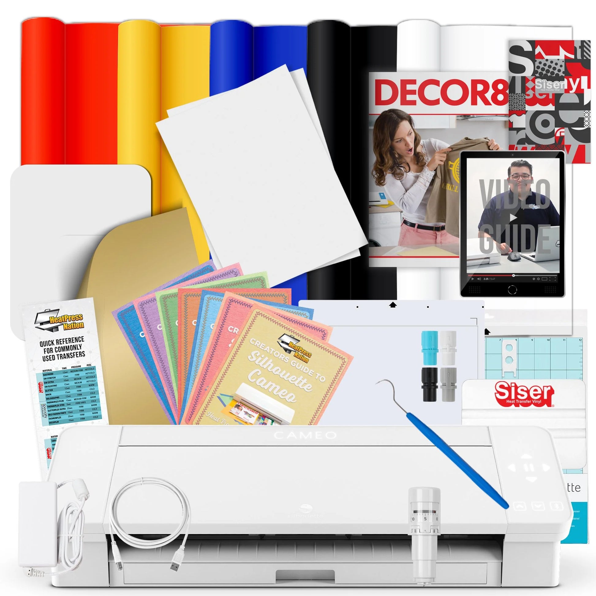 Cameo 4 Siser Easyweed HTV and Heat Transfer Paper Bundle