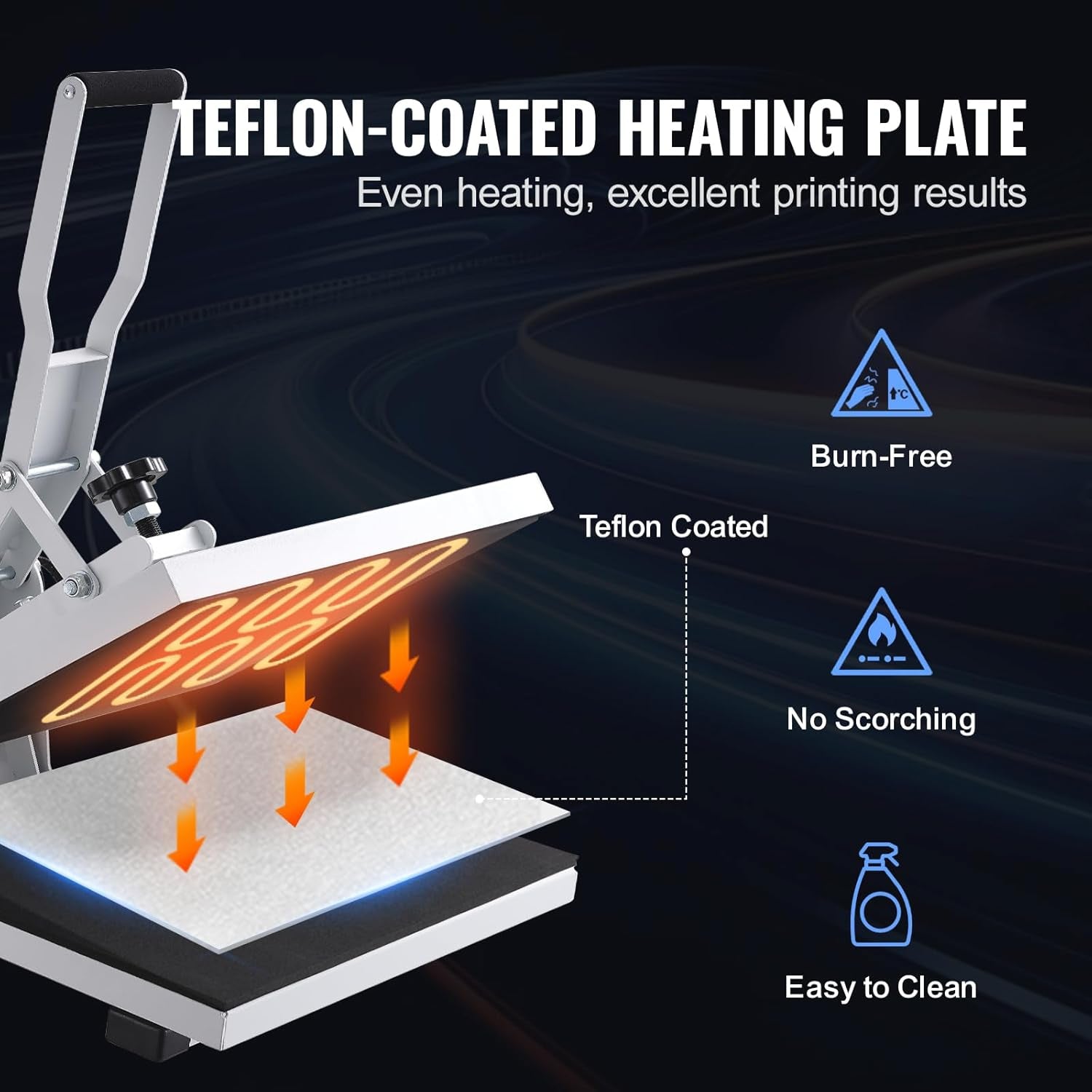 VEVOR Heat Press, 15X15 Heat Press Machine, Fast Heating, High Pressure Heat Press Machine for T-Shirt, Power Digital Industrial Sublimation Printer for Heat Transfer Vinyl, Easy to Use, White