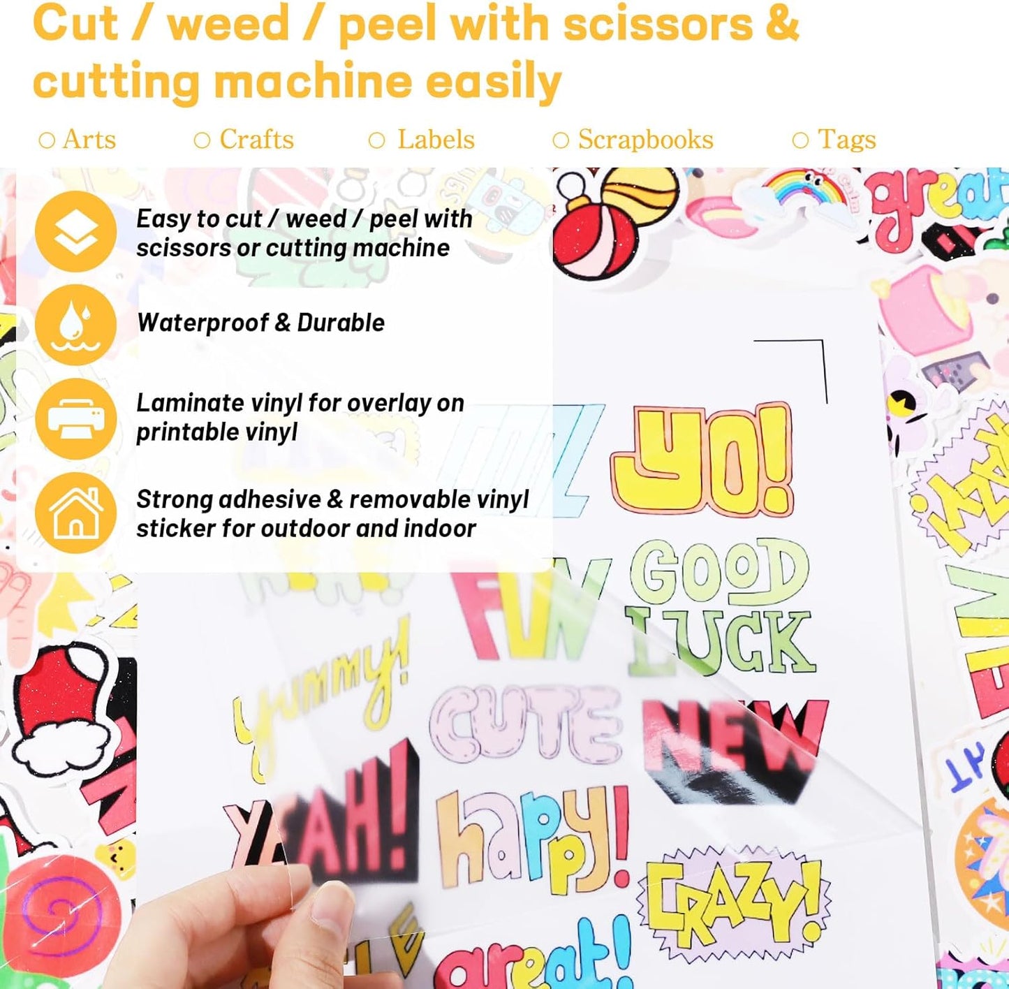 Matte Laminating Sheets Clear Laminate Sheets Sticker Paper for Inkjet Printer Clear Laminate Sheets for Printable Vinyl Sticker Paper, Photo Paper, Labels 8.26" X 11.69" A4 28 Sheets, Matte