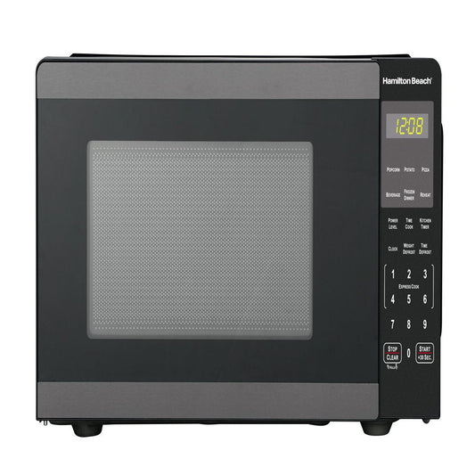 0.9 Cu. Ft. Countertop Microwave Oven, 900 Watts, Black Stainless Steel, New