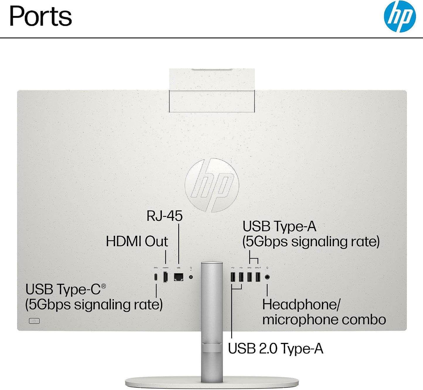 HP 27 Inch All-In-One Desktop PC, FHD Display, AMD Ryzen 7 7730U, 32 GB RAM, 1 TB SSD, AMD Radeon Graphics, Windows 11 Home, 27-Cr0012 (2024)