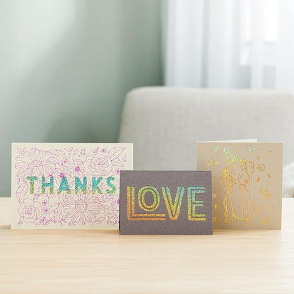 Cricut Cutaway Cards R10, Intricately Design Birthday Cards, Thank You Cards, Custom Greeting Cards, Holographic Backer, Compatible with Cricut Joy/Maker/Explore Machines, Pastel Sampler (18 Ct)