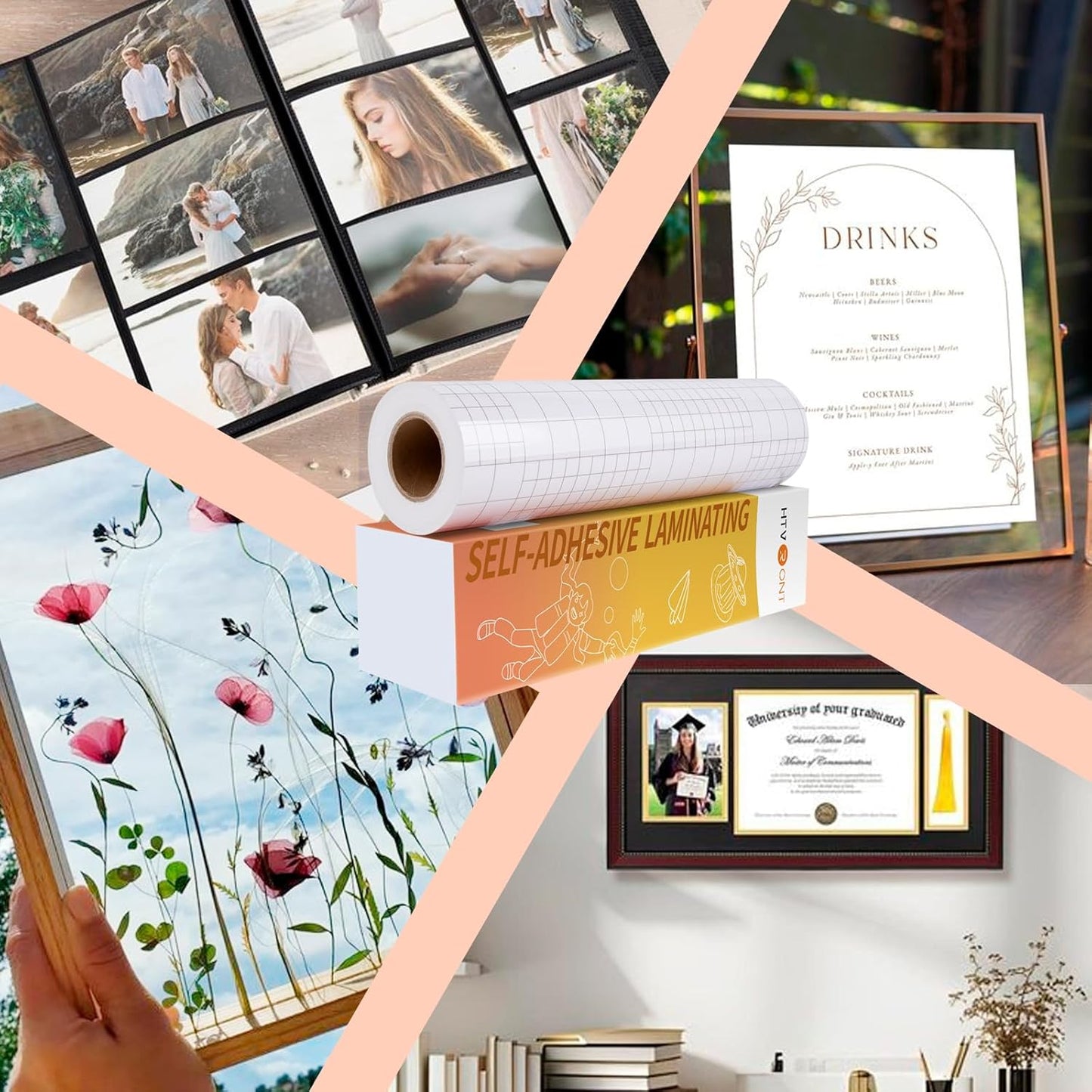 Clear Self-Adhesive Laminating Vinyl Roll-12 X50Ft Non Thermal Laminating Film,No Machine Needed Clear Vinyl Laminate for Stickers