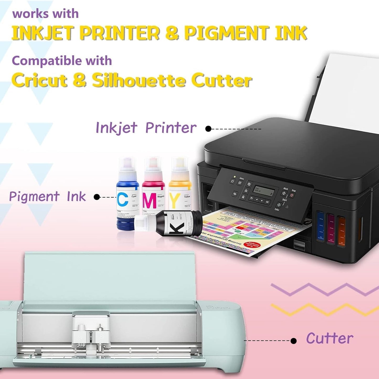 Heat Transfer Paper for Dark T Shirts & Printable Heat Transfer Vinyl for Light Fabric 60 PCS 8.5X11"