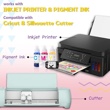 Heat Transfer Paper for Dark T Shirts & Printable Heat Transfer Vinyl for Light Fabric 60 PCS 8.5X11"