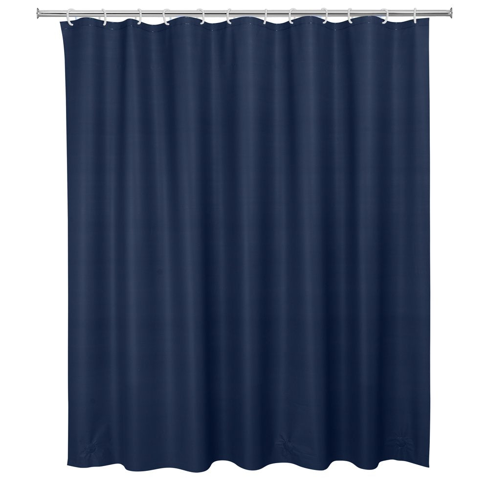 Light Weight PEVA Shower Curtain Liner, Weighted Magnetic Hem, Dark Blue, 70" X 71",