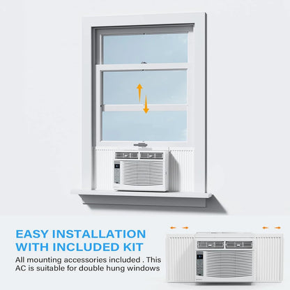6000 BTU 250 Sq Ft Window Air Conditioner, White