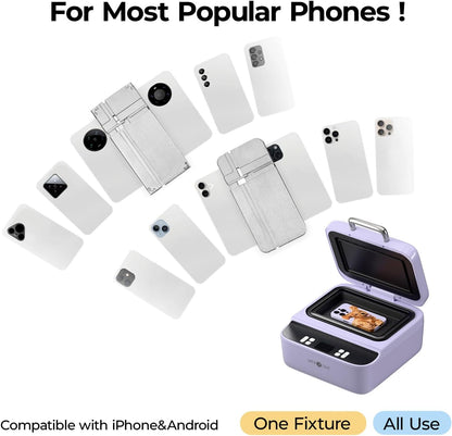 Phone Case Heat Press (Compatible with Iphone & Android) & 20 Pack Printable Sublimation Heat Transfer Film