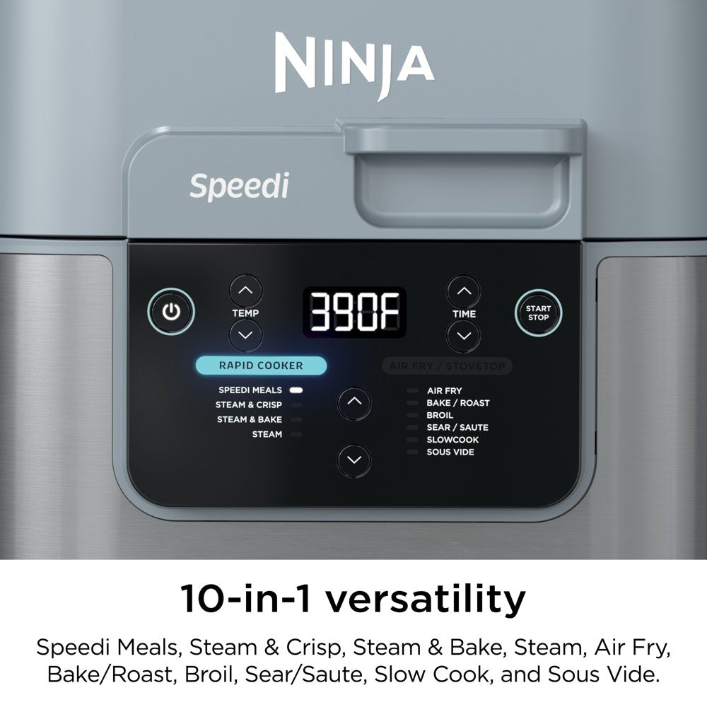 Speedi Rapid Cooker & Air Fryer, SF300, 6-Qt. Capacity, 10-In-1 Functionality, Meal Maker, Sea Salt Gray