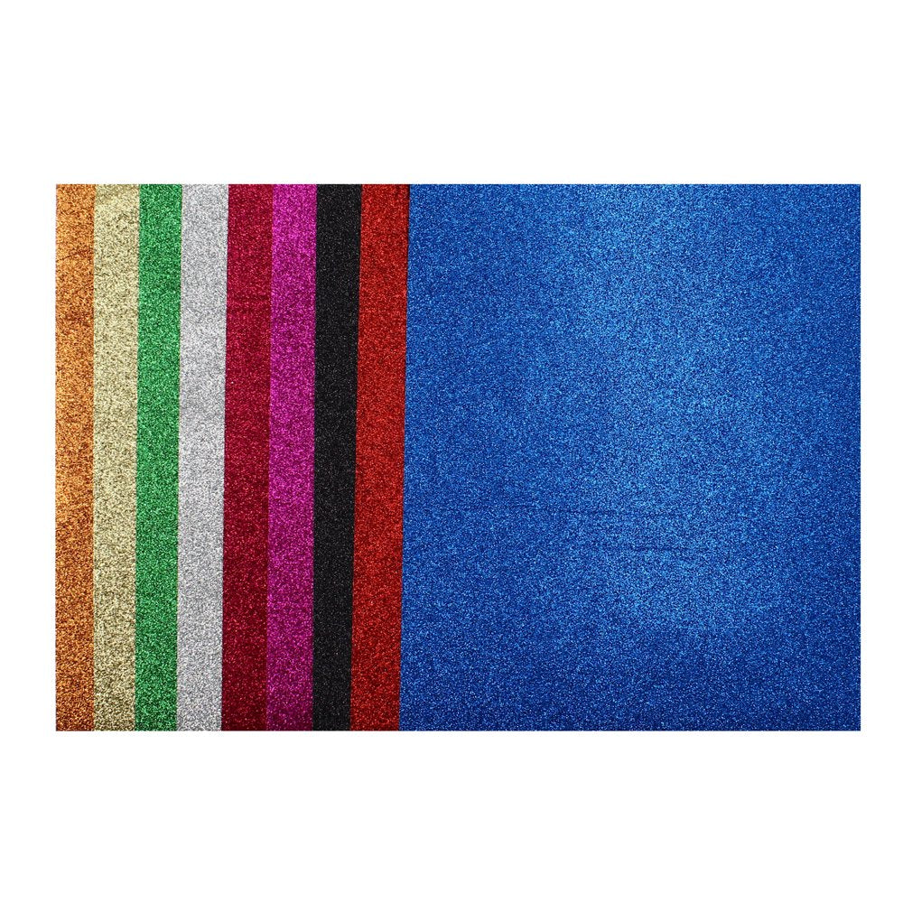 9 In. X 12 In. Sparkle Glitter Craft Paper, Assorted Colors, 10 Sheets