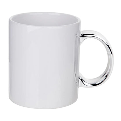 HPN Sublicraft 11 Oz. Plated Handle Sublimation Ceramic Mug - 36 per Case