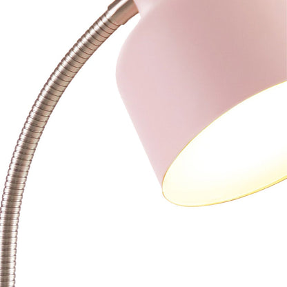 LED Desk Lamp with Catch-All Base & AC Outlet, Matte Blush Pink