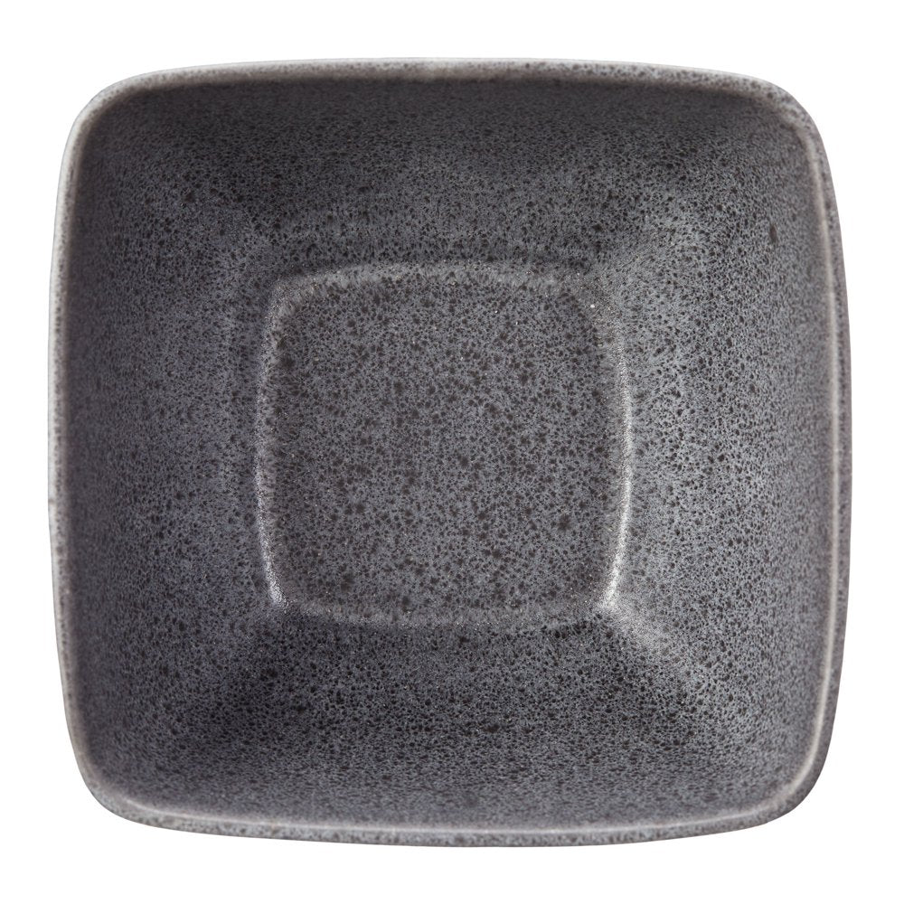 '- Dark Gray Square Stoneware 16-Piece Dinnerware Set