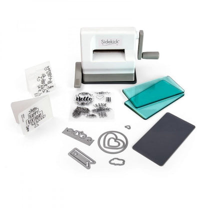 Sizzix Sidekick Starter Kit 661770 Portable Manual Die Cutting & Embossing Machine for Arts & Crafts, Scrapbooking & Cardmaking, 6.35 Cm Opening, 2.5" Opening, White