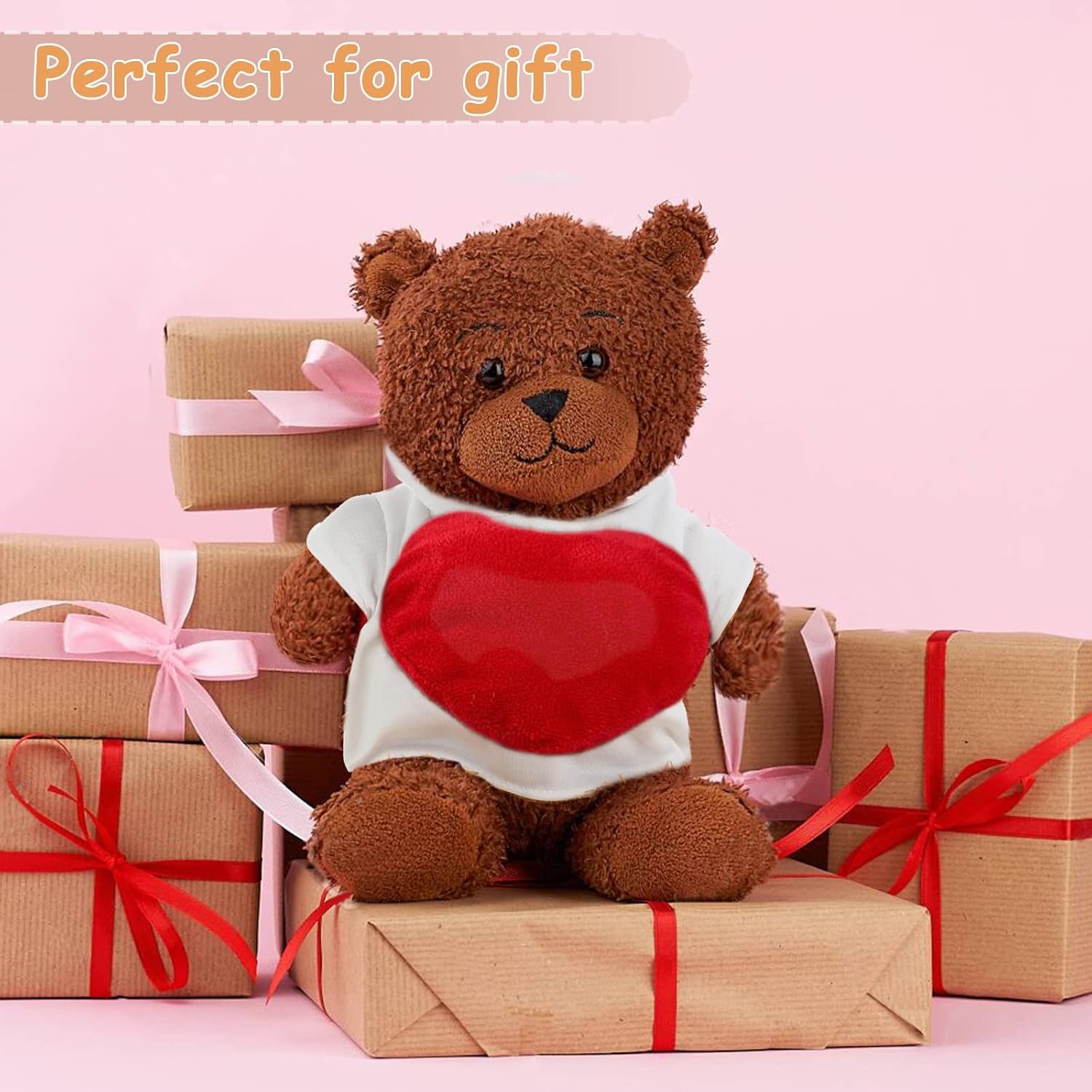 3 Pcs Sublimation Shirt Fit 14-18 Inch Stuffed Bear Blank Stuffed Bear Clothes Plush Bear T Shirts for DIY Make Unique Stuffed Doll Clothes