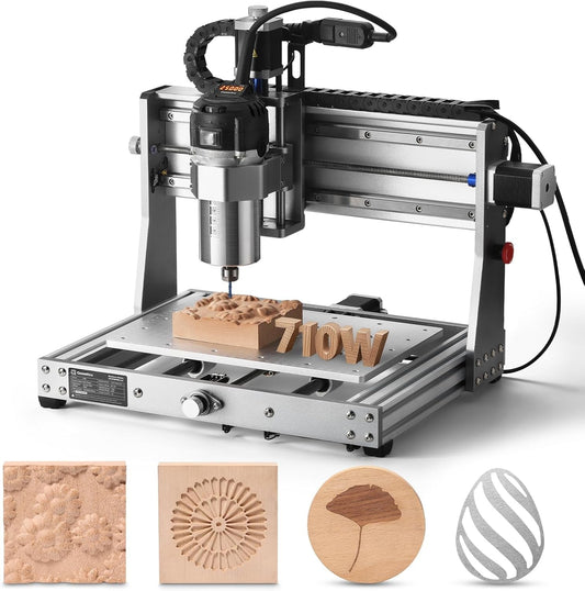 Genmitsu 3020-PRO Ultra CNC Router Machine, Upgraded 710W Spindle, All-Metal Engraver for Metal, Wood, Acrylic, PCB, MDF, Built-In Motherboard Fan, Work Area 11.8"X8.1"X3.1"