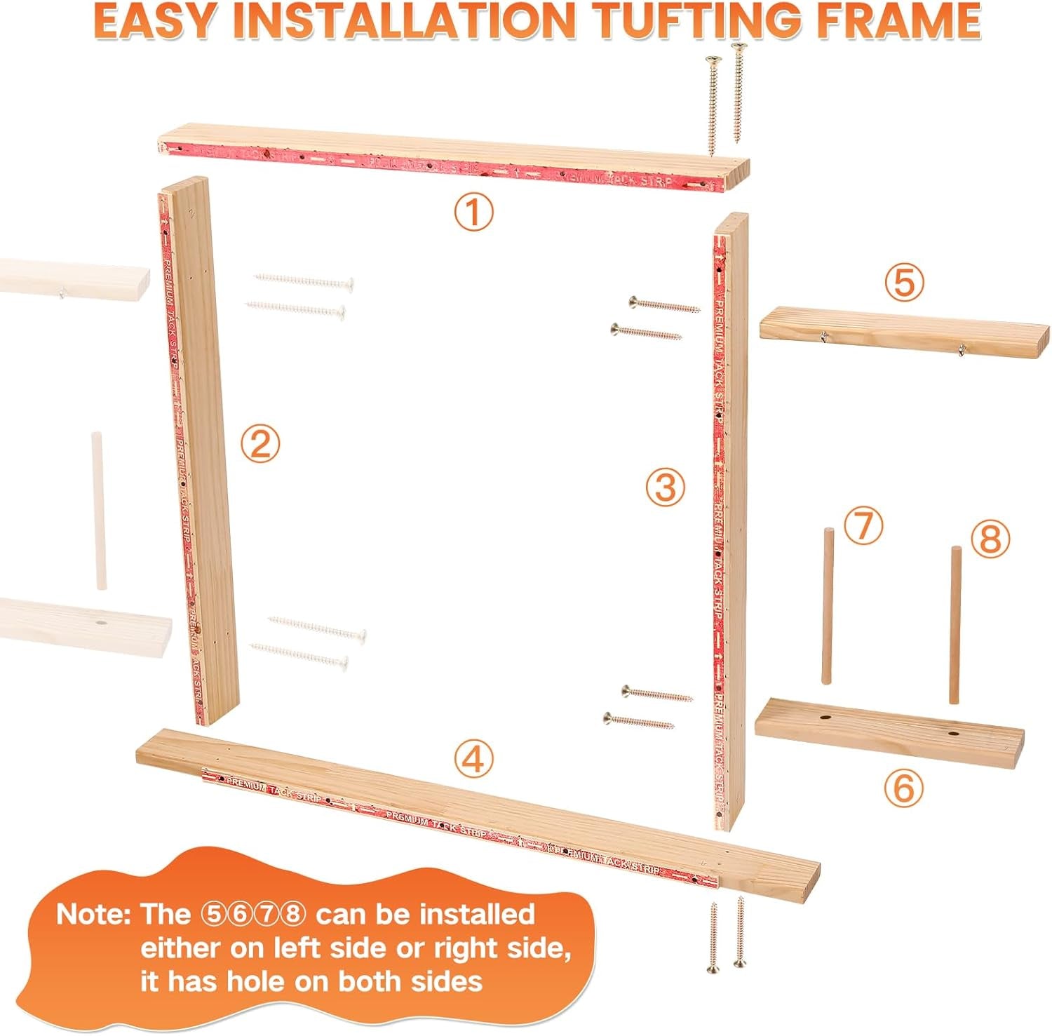 Riiai Tufting Gun Starter Kit with Tufting Frame 2025 New, Tufting Gun Cut Pile & Loop Pile, Tufting Frame 29.5”X 29.5”, 200W Carpet Trimmer-Rug Tufting Gun Making Kit for Rug Tufting（ Orange）