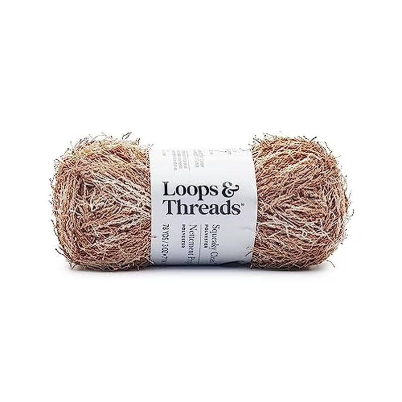 Squeaky Clean Prints Yarn by Loops & Threads - Yarn for Knitting - Crochet - Weaving - and Arts & Crafts - Sand - Polyester - 3 Oz