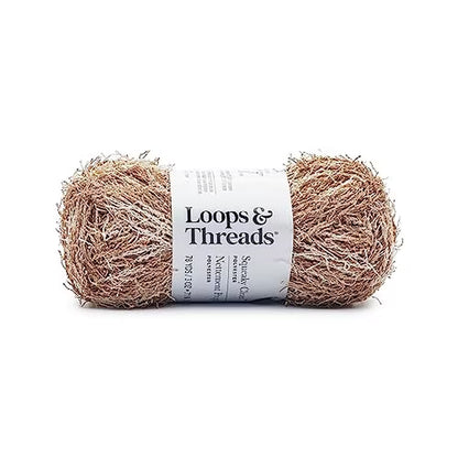 Squeaky Clean Prints Yarn by Loops & Threads - Yarn for Knitting - Crochet - Weaving - and Arts & Crafts - Sand - Polyester - 3 Oz