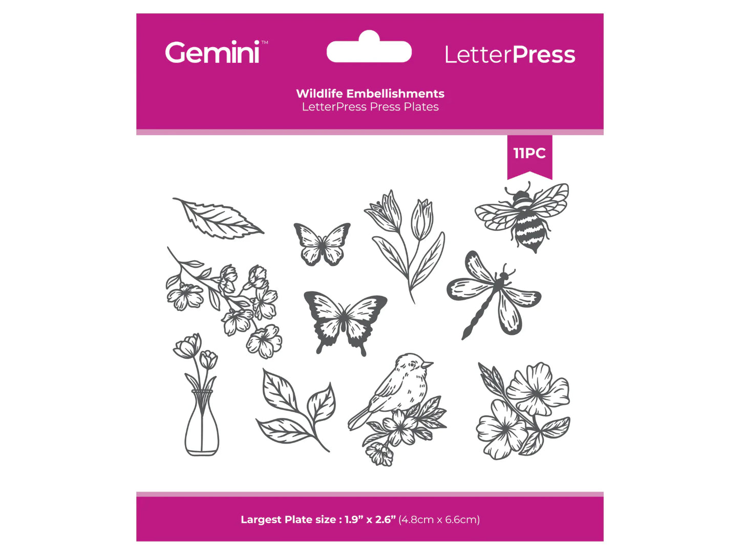 Gemini - Letterpress Press Plate - Wildlife Embellishments