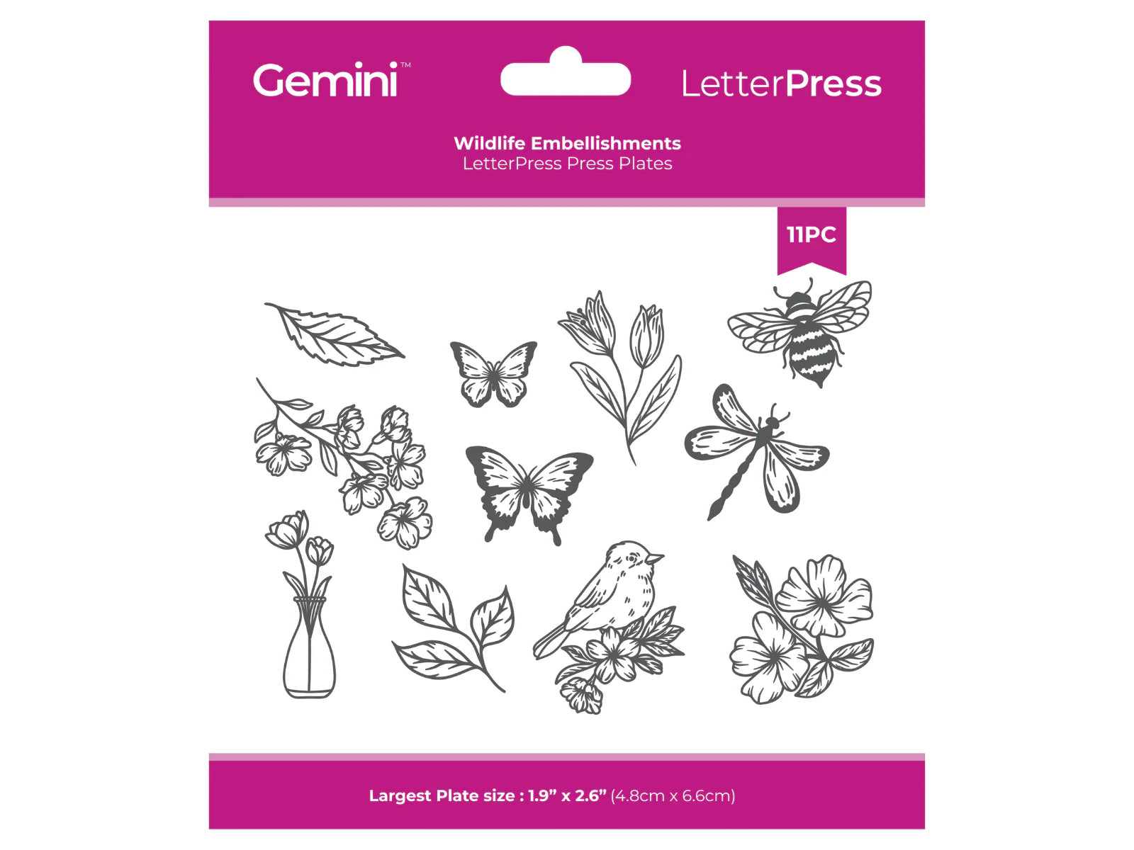 Gemini - Letterpress Press Plate - Wildlife Embellishments