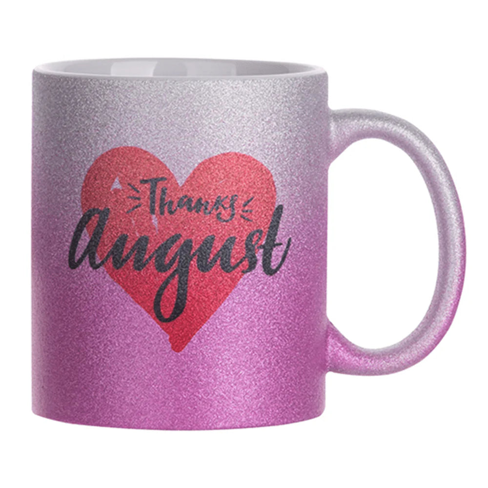HPN Sublicraft 11 Oz. Glitter Gradient Sublimation Ceramic Mug - 12 per Case