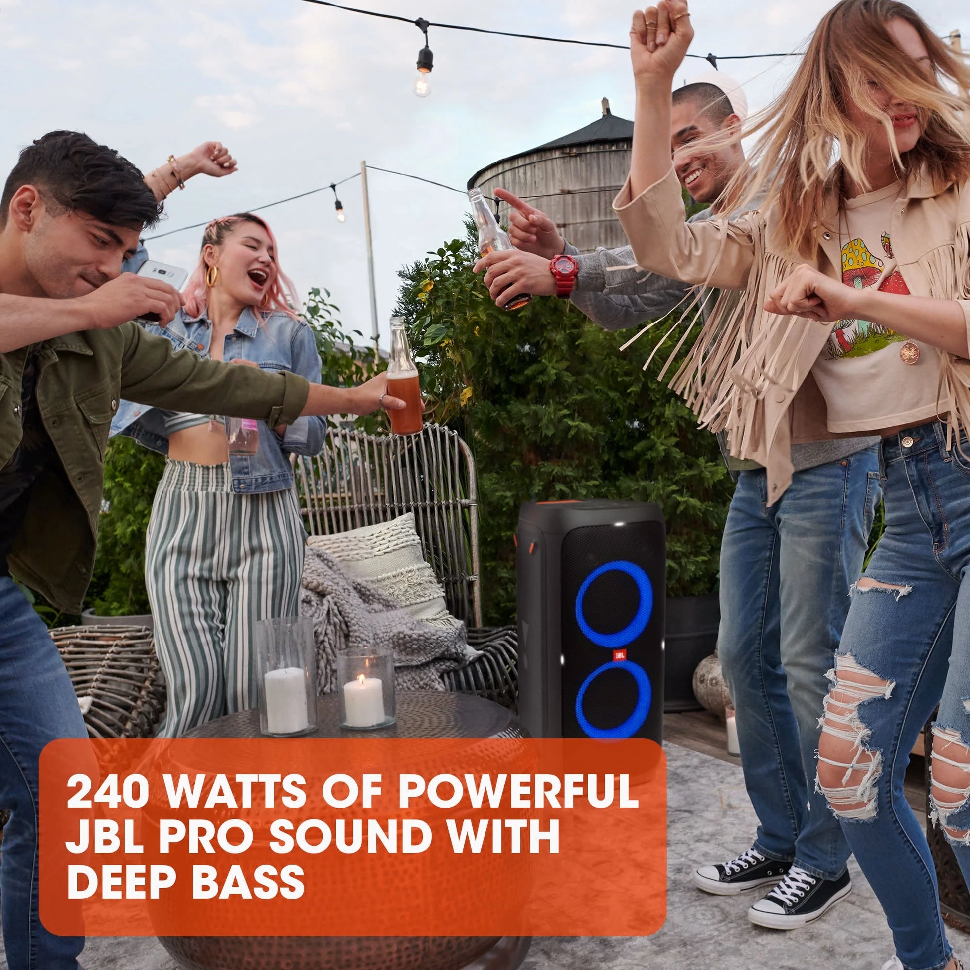 Partybox 310 - Portable Party Speaker with Dazzling Lights and Powerful  Pro Sound - Black