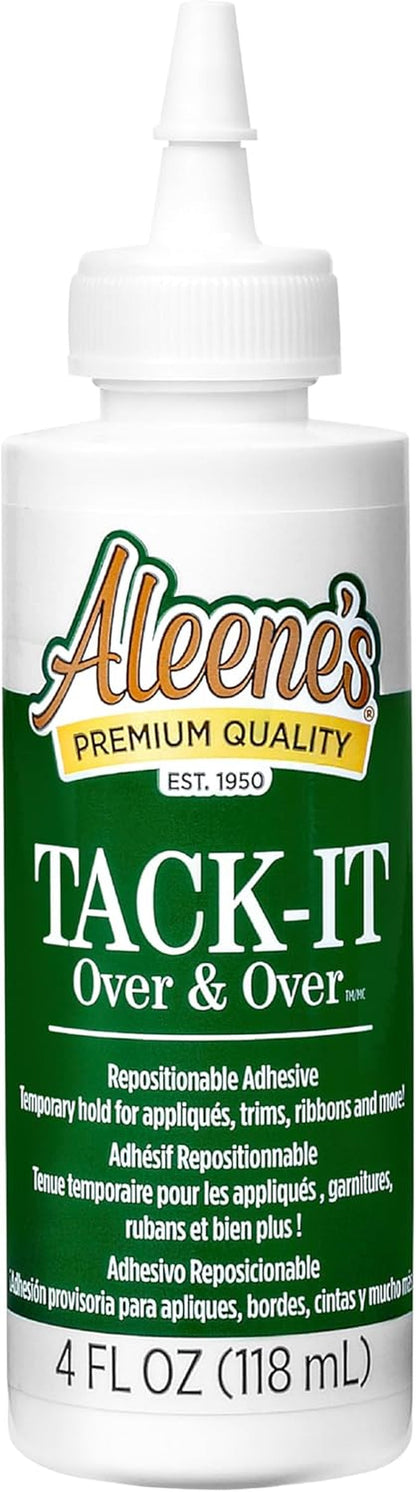 Aleene'S Tack-It over & over Liquid Glue 4 Fl Oz, Repositionable and Removable Adhesive, Clear