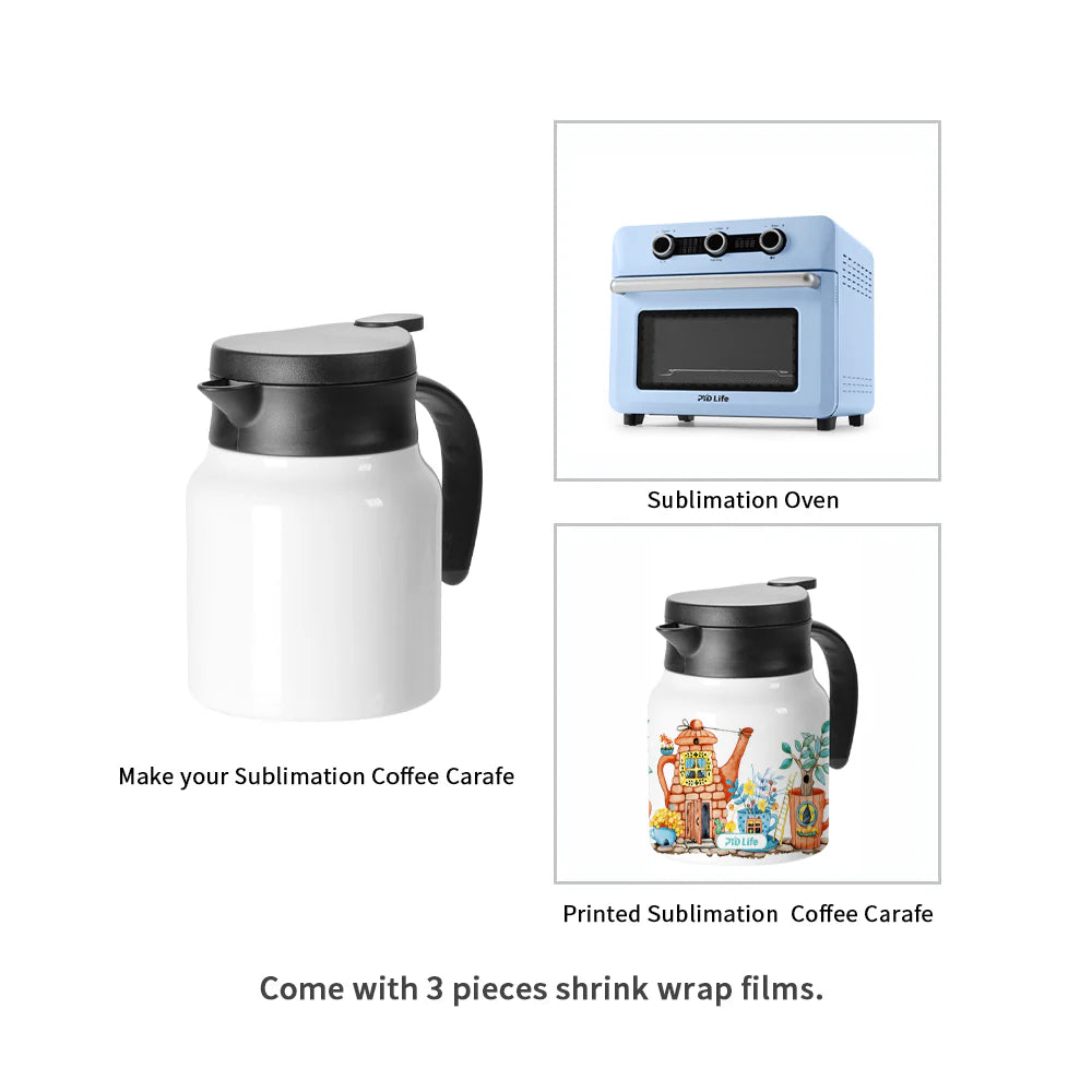 Wholesale 32 OZ Sublimation Double Walled Thermal Coffee Carafe Pot with Shrink Film White 20 Pack(Ship from China)