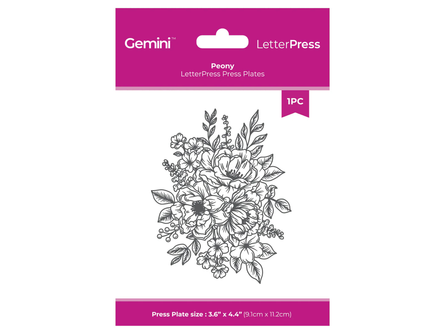 Gemini - Letterpress Press Plate - Peony