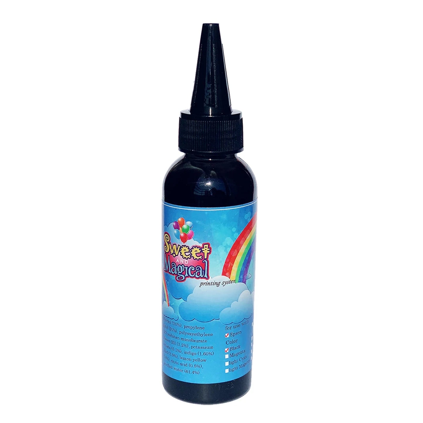 Edible Ink Refill Bottle, 100Ml or 3.3OZ (BLACK)