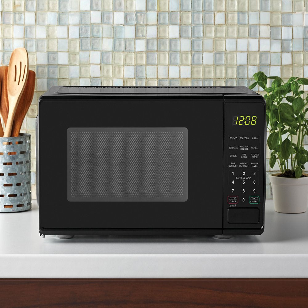 0.7 Cu Ft Countertop Microwave Oven, 700 Watts, Black, New