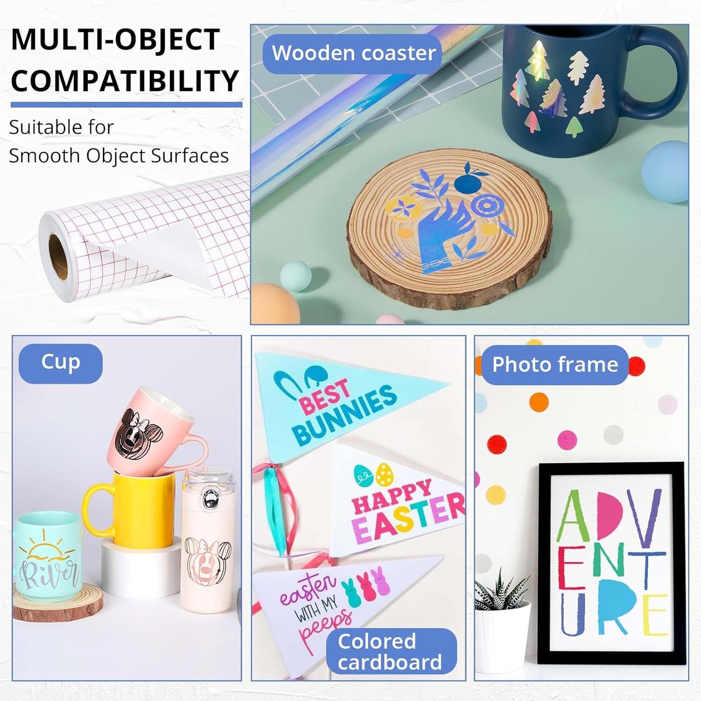 Transfer Tape for Vinyl - 12" X 20 FT Red Alignment Grid Clear Transfer Paper for Vinyl for Self Adhesive Vinyl - High Tack Transfer Tape for Signs Stickers Decals Walls Doors