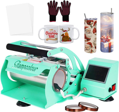 Tumbler Heat Press Machine for 20OZ Sublimation Tumbler Sublimation Ceramic Mugs Heat Transfer Print, Green