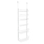 over the Door Rack Organizer with 6 Tier Adjustable Shelves Powder Coated Steel White