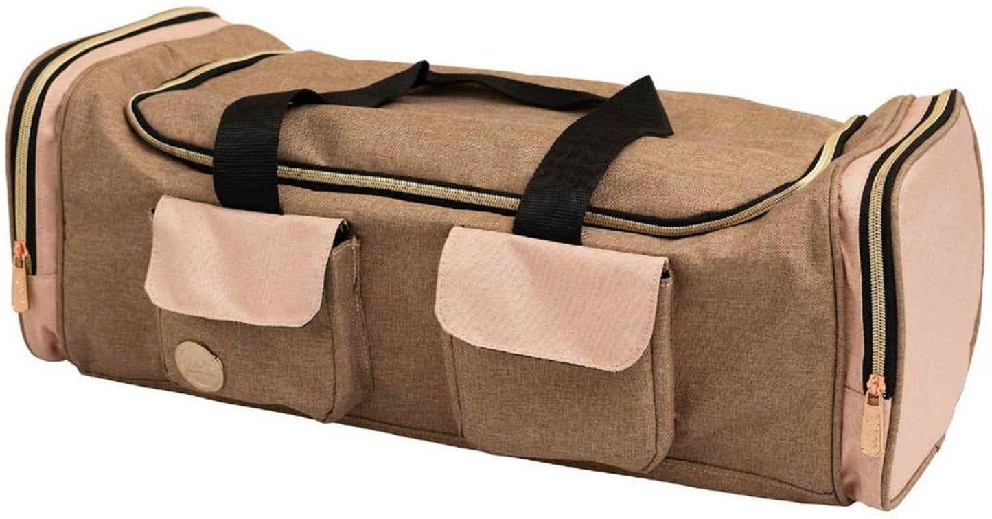 Crafter'S Machine Tote-Taupe & Pink