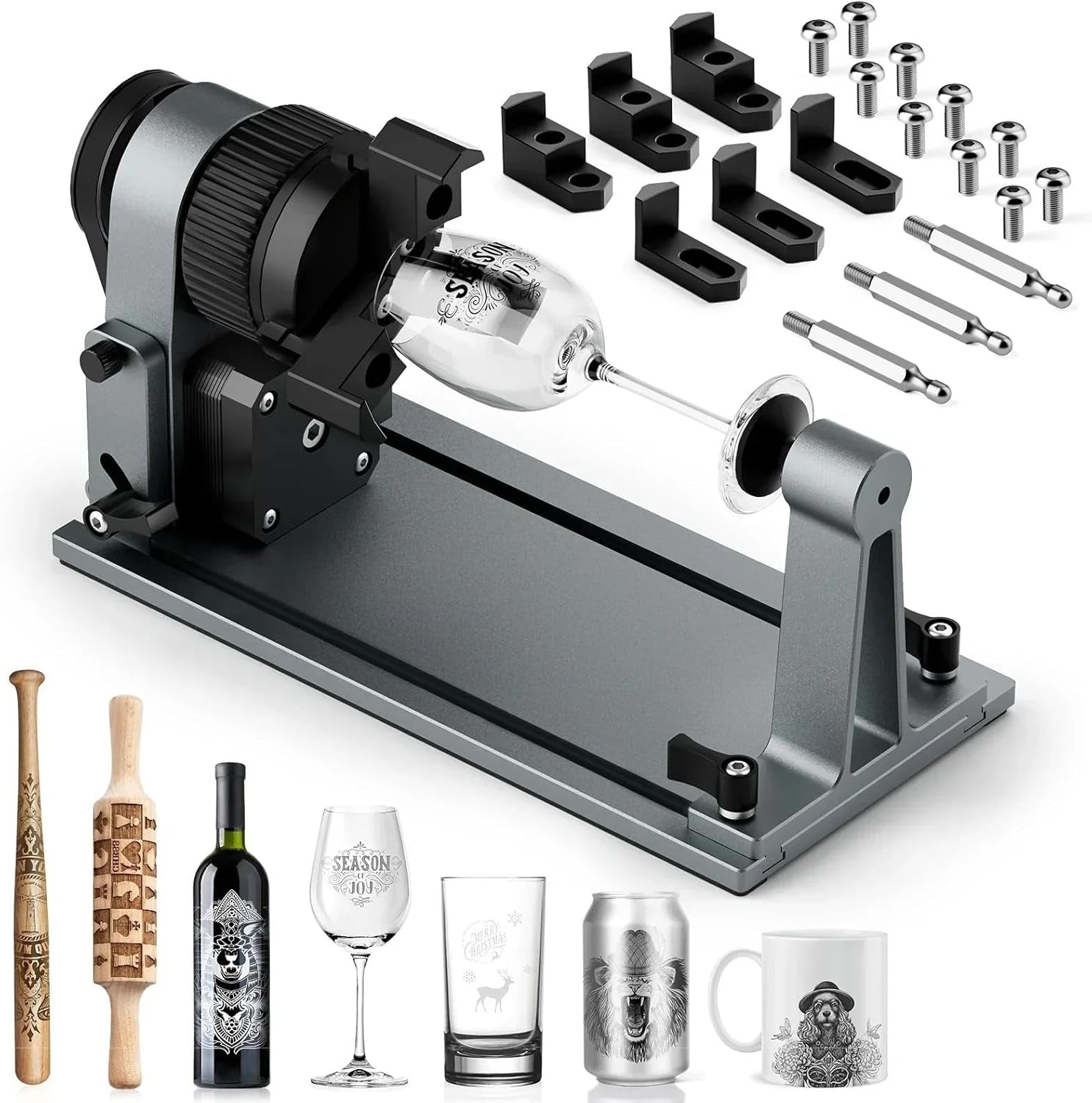 MD18 Rotary Roller, 3-In-1 Accessory Kit for K15 Pro A1 L8 Z6 JL9, Cylindrical Craft Engraver for Cups Bottles Rings Baseball Bat