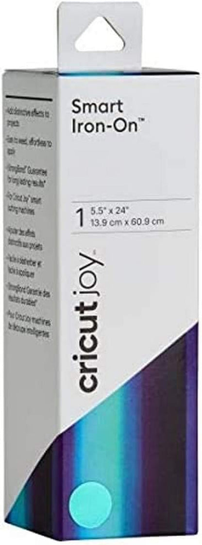 Cricut Smart Iron on (5.5In X 24In, Holographic Cobalt) for Joy Machine - Matless Cutting for Shapes up to 4Ft, & Repeated Cuts up to 20Ft
