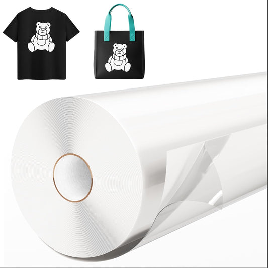 Heat Transfer Vinyl White for T-Shirts 12" X 60Ft Iron on Vinyl Roll Compatible with  All Cutter Machine, HTV Heat Press Vinyl-Easy to Cut & Weed for Fabric Design