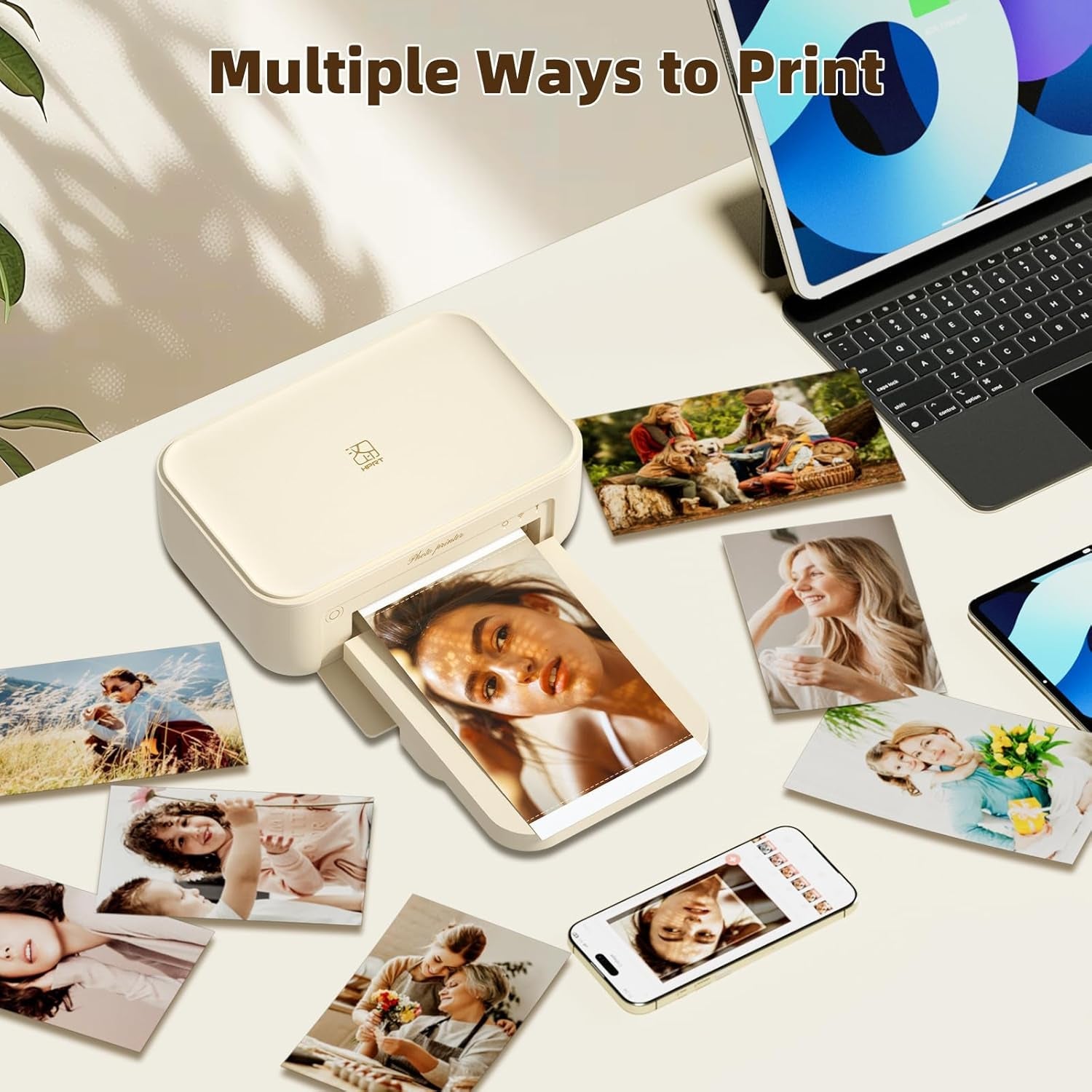 HPRT CP4100 Photo Printer - Portable 4X6 Bluetooth Instant Picture Printer + 108 Sheets & 2 Ribbon, Mobile, Premium Dye Sublimation - 300 DPI Display Resolution - Editing App for Fun, Creative Photos