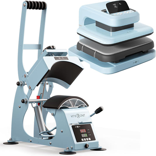 Hat Press Machine - Hat Press Heat Machine for Caps with 2 Platens + Automatic Heat Press 2 - Heat Press Machine for T Shirts