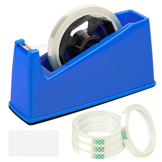 Heat Tape Dispenser - Sublimation Heat Transfer Tape Dispenser Holder Fits 1"& 3" Cores, Blue Desk Dispenser Sets for Office and School