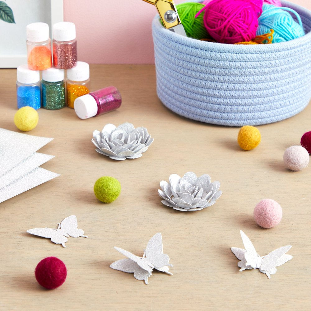 24 Sheets Silver Glitter Cardstock Paper for Scrapbooking, Arts, DIY Sparkle Crafts, 250Gsm, Double-Sided (8 X 12 In)