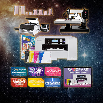 Virtuoso SG500 Sublijet Sublimation Printer with Signature Series 16" X 20" Swing-Away Heat Press and 8-In-1 Mug Press