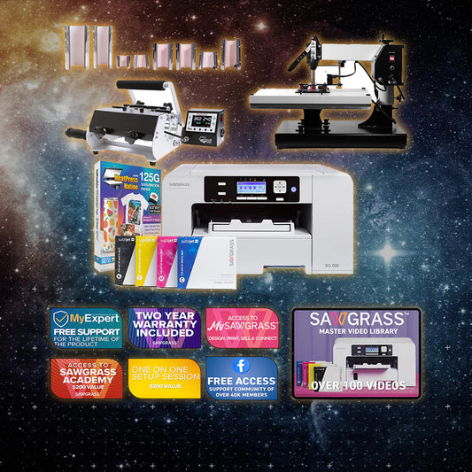 Virtuoso SG500 Sublijet Sublimation Printer with Signature Series 16" X 20" Swing-Away Heat Press and 8-In-1 Mug Press