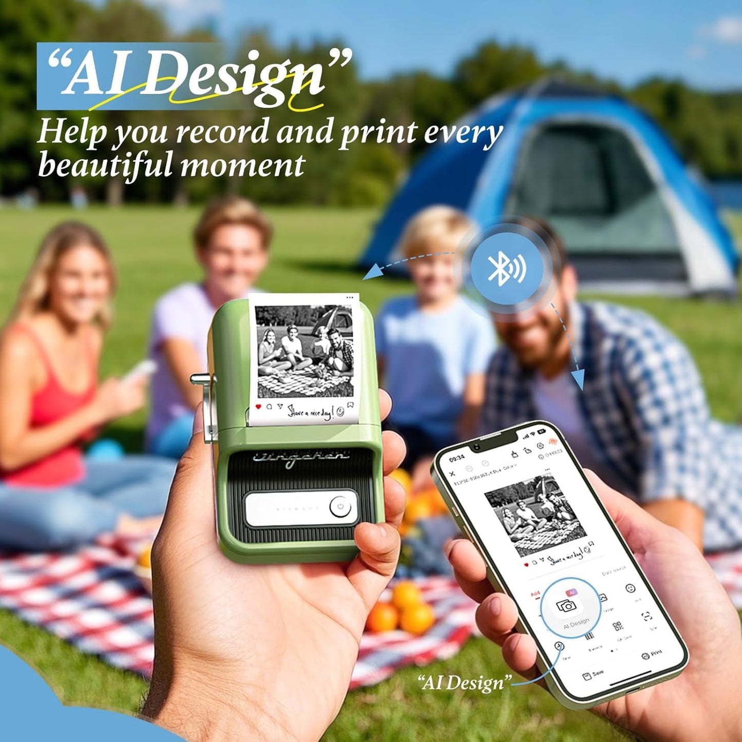 NIIMBOT Photo Papers Compatible with Pro Series Label Makers, Thermal Picture Labels Good Idea to Print Photos, Beauty Memories, Note,List (2.13''X2.67''-54X67Mm)