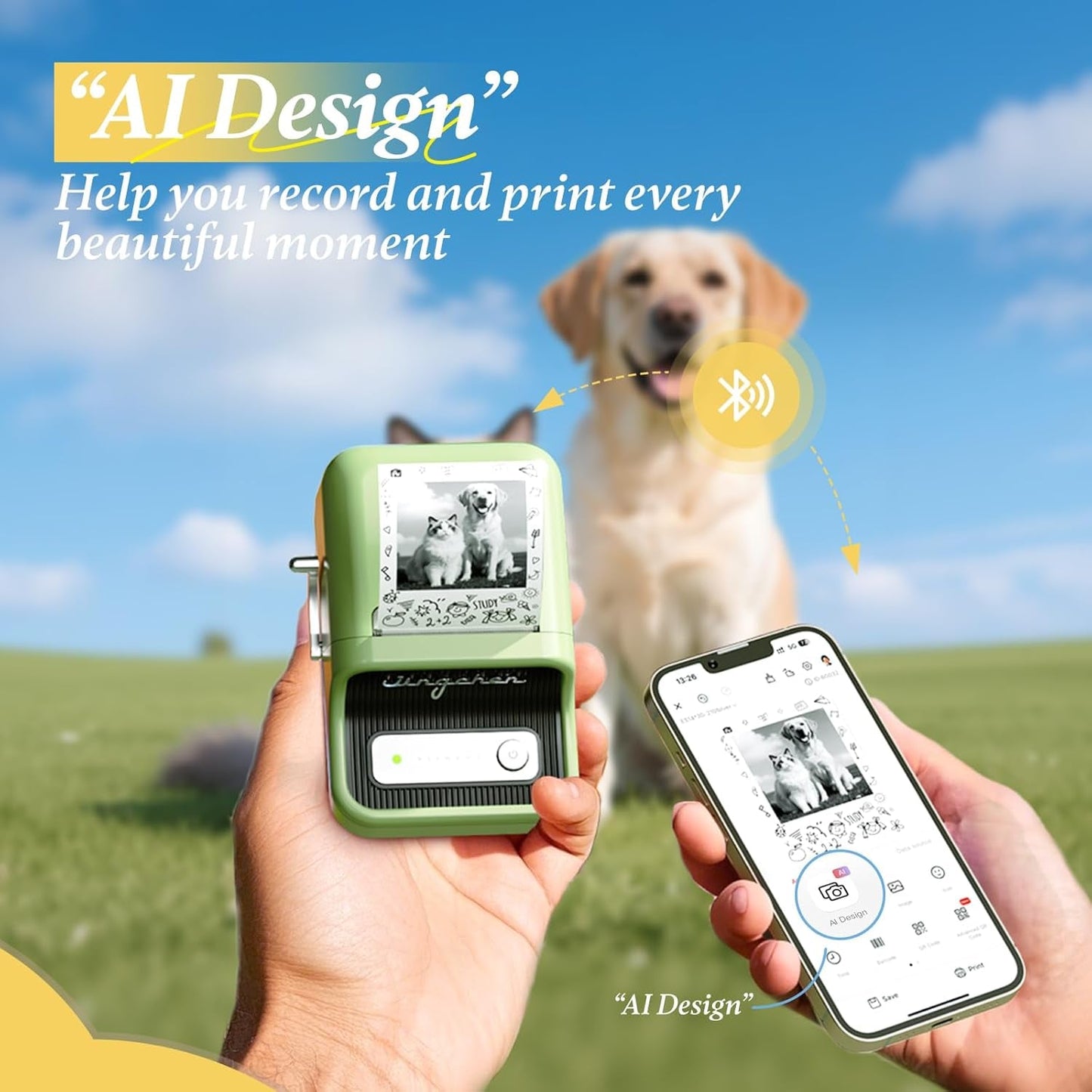 NIIMBOT Photo Papers Compatible with Pro Series Label Makers, Thermal Picture Labels Good Idea to Print Photos, Beauty Memories, Note,List (2.1''X2.6''-54X67Mm)