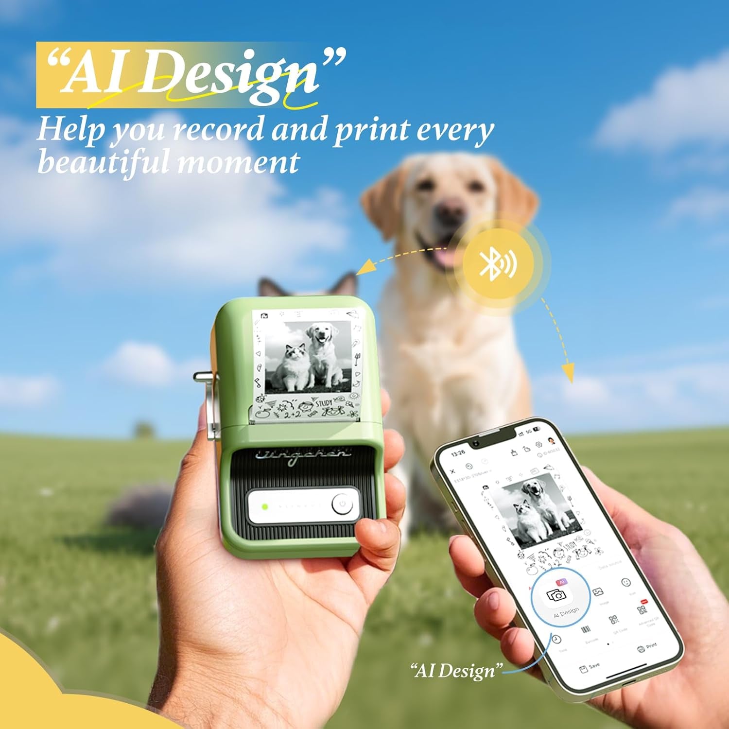 NIIMBOT Photo Papers Compatible with Pro Series Label Makers, Thermal Picture Labels Good Idea to Print Photos, Beauty Memories, Note,List (2.1''X2.6''-54X67Mm)