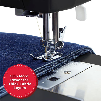 SINGER Heavy Duty 4432 High Speed Black Sewing Machine with Accessory Kit | Strong Motor with Enhanced Piercing Power, 110 Stitch Applications, Full Metal Frame, 1-Step Buttonhole & LED Light