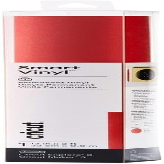 Cricut Smart Permanent Vinyl - Shimmer Red, 3Ft Roll (13'X36') for Explore and Maker 3 - Matless Cutting for Long Cuts up to 12Ft